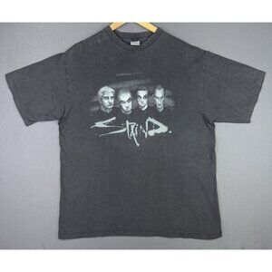 Vintage 90's Y2K Staind Rock Band Tee Promo Album XL Black Faded Shirt Rare Tour